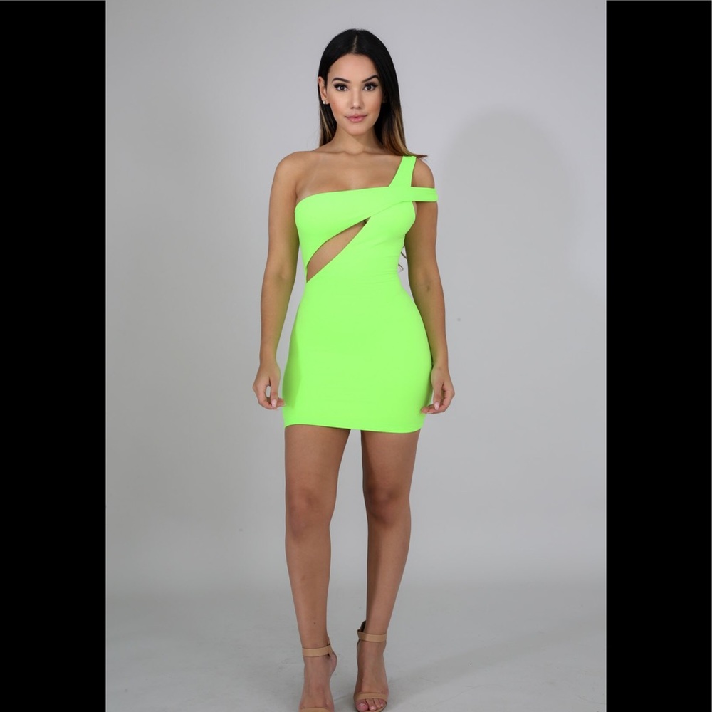 Neon green dress